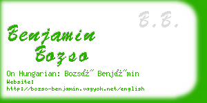 benjamin bozso business card